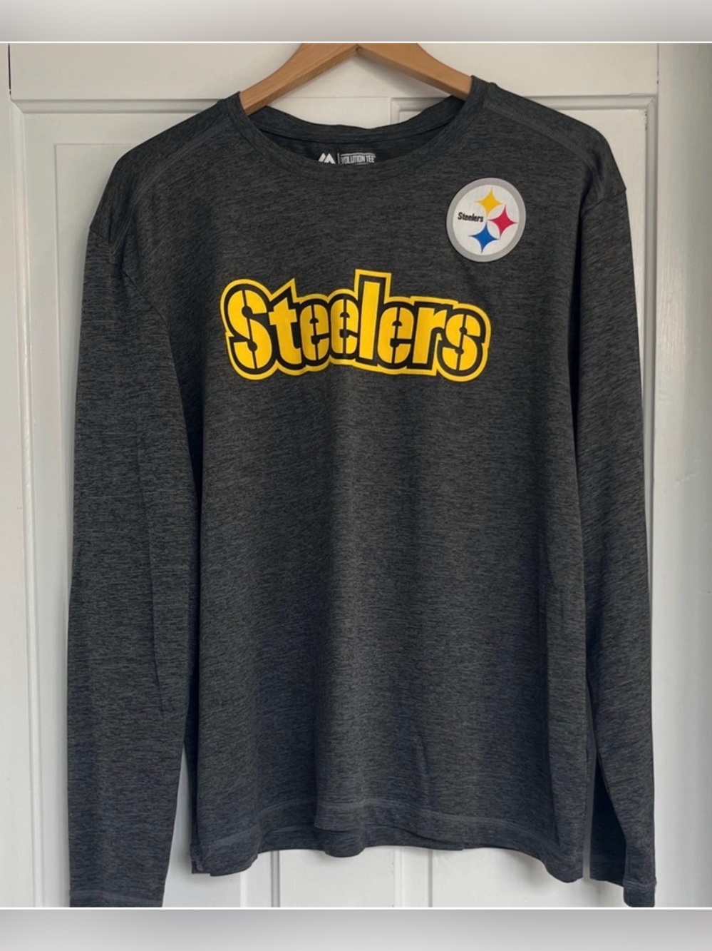 Steelers Majestic Evolution Long Sleeve Tee in Charcoal - Size Large